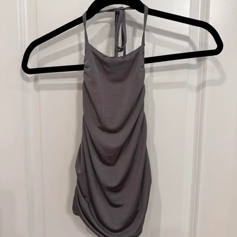 Missguided Charcoal Halter Top